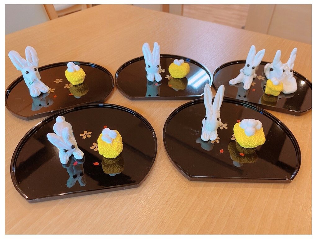 スキルスクリーン 月うさぎ 【完成品】 錦彩十五夜うさぎ 1221 お月見 お月見うさぎ うさぎ 月 お団子 すすき