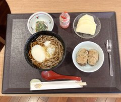 本日の昼食メニュー 月見そば