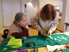 駄菓子屋のれん完成!