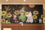 黒板に広がる、ムーミンの世界