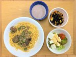 【昼食】オクラと揚げ茄子のパスタ