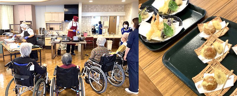 ライブキッチン「天ぷら」｜ケア付き高齢者住宅「明日見らいふ南大沢