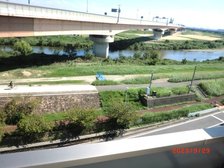 屋上から猪名川河川敷の眺望