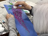 臨床美術:「スタンピングで描く藤の花」