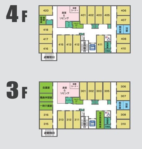 【桜寿のさと松田】 介護付き有料老人ホームのフロア案内です。