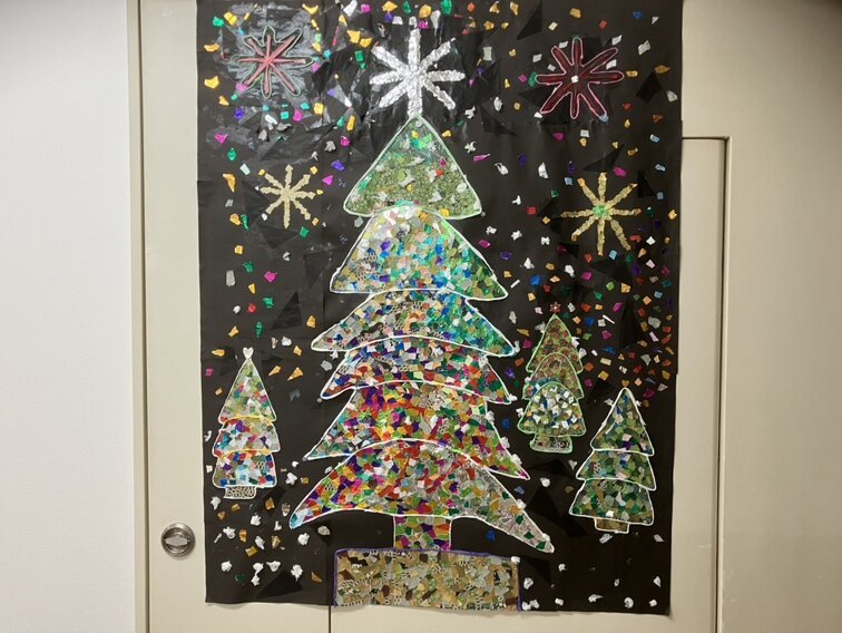 ちぎり絵のクリスマスツリー｜グランジェMOE 桑園(札幌市中央区