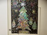 ちぎり絵のクリスマスツリー