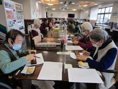 脳トレ”そろばん”(2022年3月のレクリエーション)